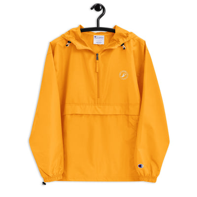 Gold Champion pullover with embroidered Sole Sister Rambler logo.